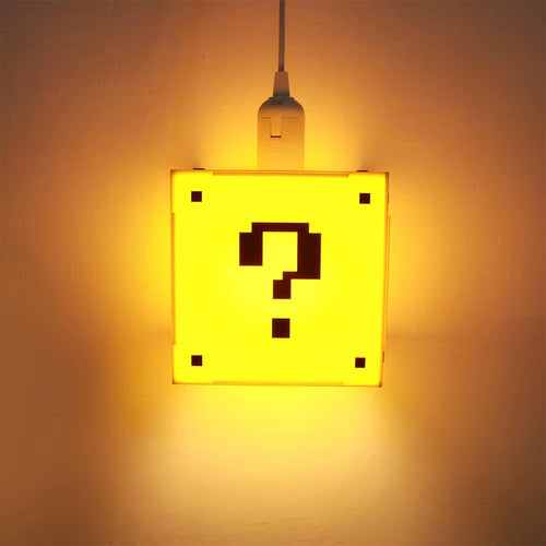 Classical Game Question Mark Shape Block Hanging Lamp Game Room Lighting Kid Room Decor Pendant Light Modern Ceiling Lighting